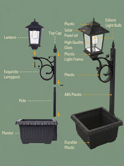 Solar Lamp Post with Flower Pot –