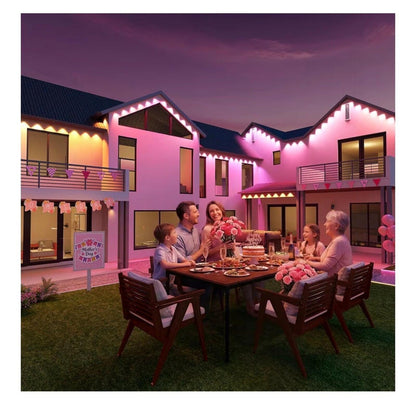 ASAHOM 100ft Permanent Outdoor LED Lights Multi-Color Smart App Control
