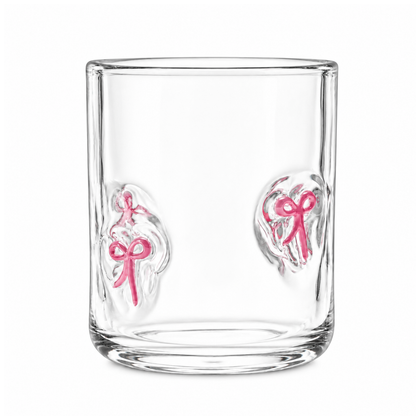 Khen Bowtie Tumblers Set Stylish Break Resistant Acrylic Drinkware - Set of 2 Pink