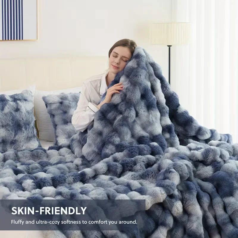 Soft Cozy Faux Fur Rabbit Blanket