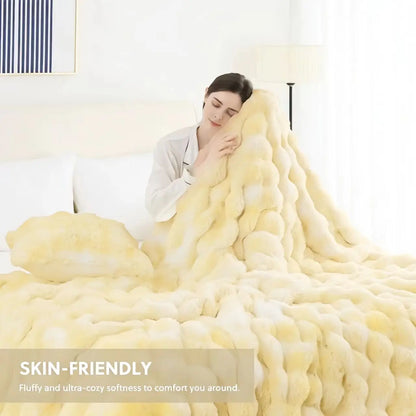 Soft Cozy Faux Fur Rabbit Blanket