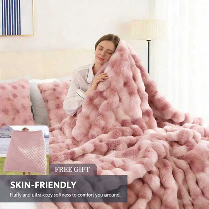 Soft Cozy Faux Fur Rabbit Blanket