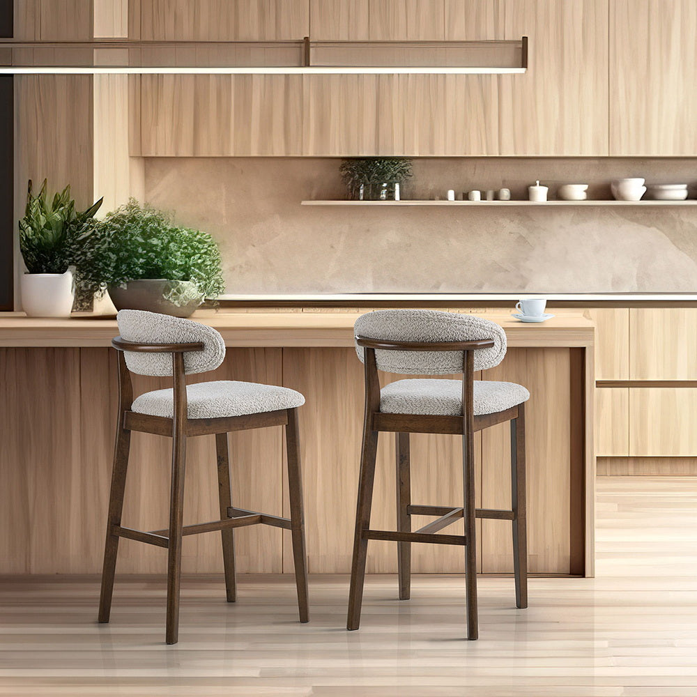 Set Of 2 Upholstered Bar Stools