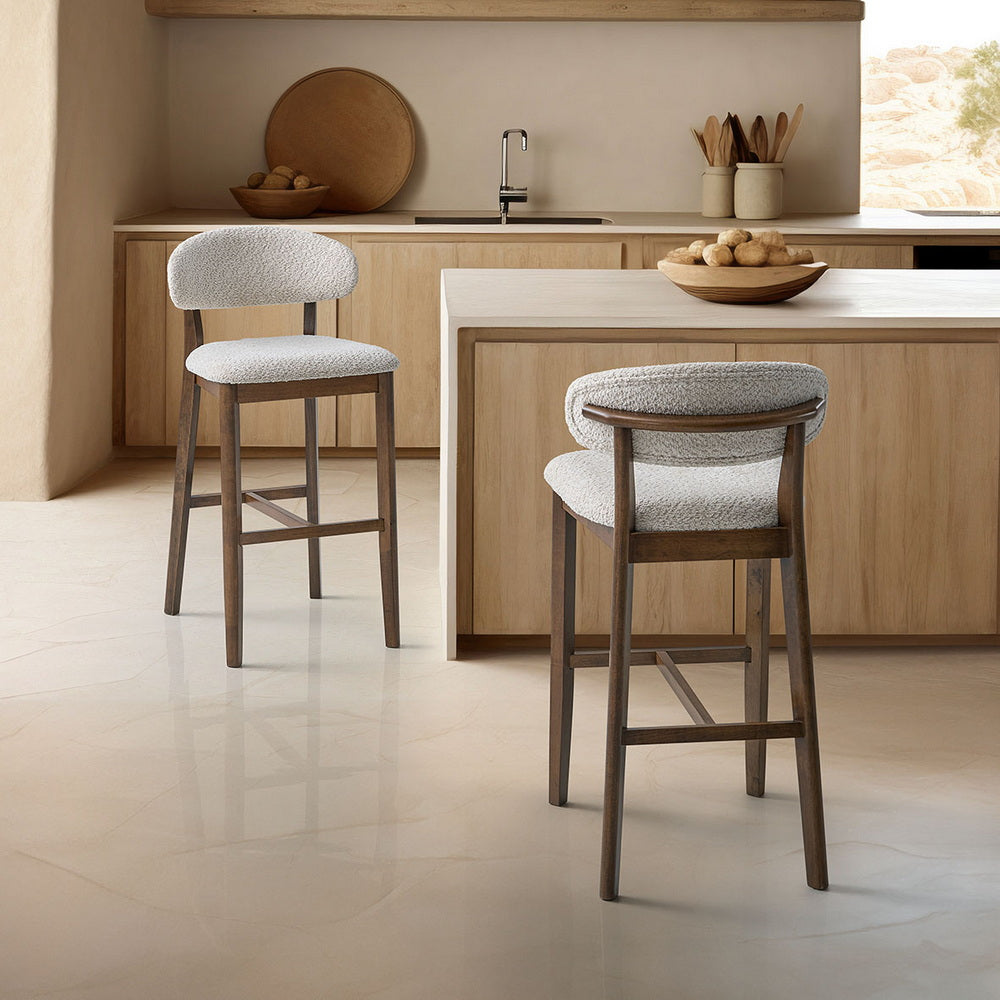 Set Of 2 Upholstered Bar Stools