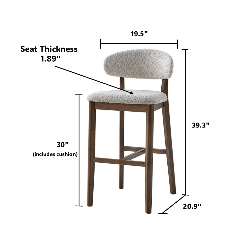 Set Of 2 Upholstered Bar Stools