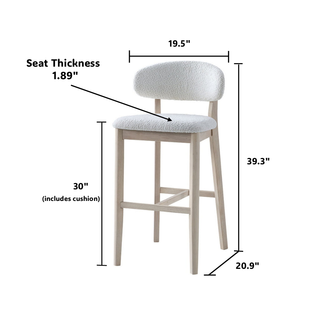 Set Of 2 Upholstered Bar Stools