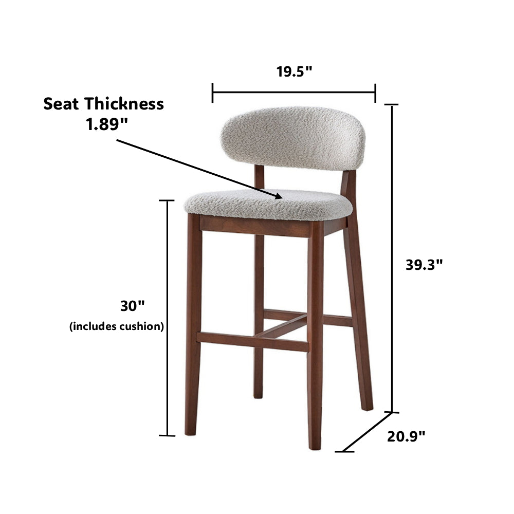Set Of 2 Upholstered Bar Stools