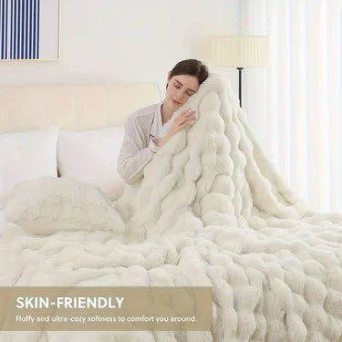 Soft Cozy Faux Fur Rabbit Blanket