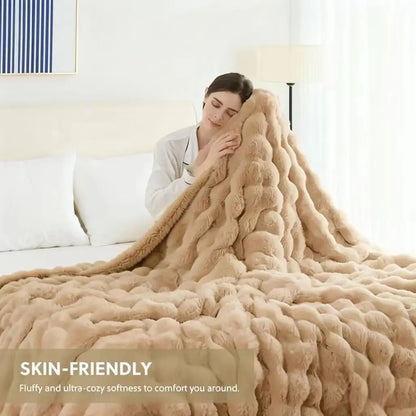 Soft Cozy Faux Fur Rabbit Blanket