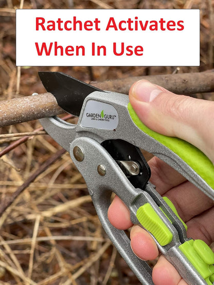 Ratchet Garden Pruning Shears Clippers Deluxe