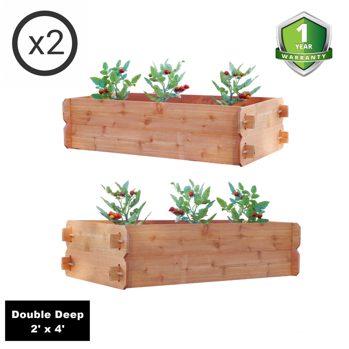 SET OF 2 Timberlane Gardens Easy Raised Garden Bed Kits.