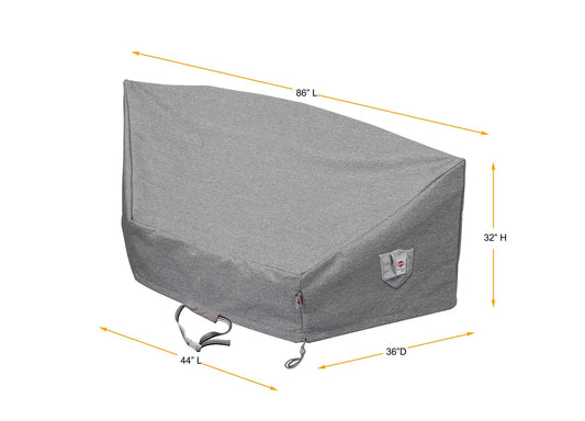 Premium Heavy-Duty Circular Sofa Cover - 3-Layer Water & UV-Resistant, Platinum Series, 86''/44''Wx36''Dx32''H for Outdoor Patio Furniture
