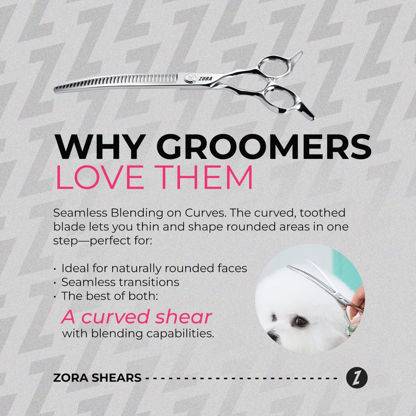 Pet Grooming Curved Blender Shear