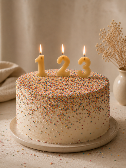 Beeswax Birthday Number Candles