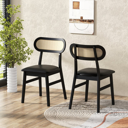Set Of 2 Mid Century Wood Dining Chairs