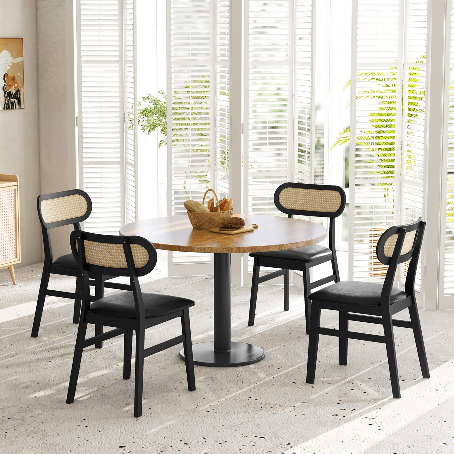 Set Of 2 Mid Century Wood Dining Chairs