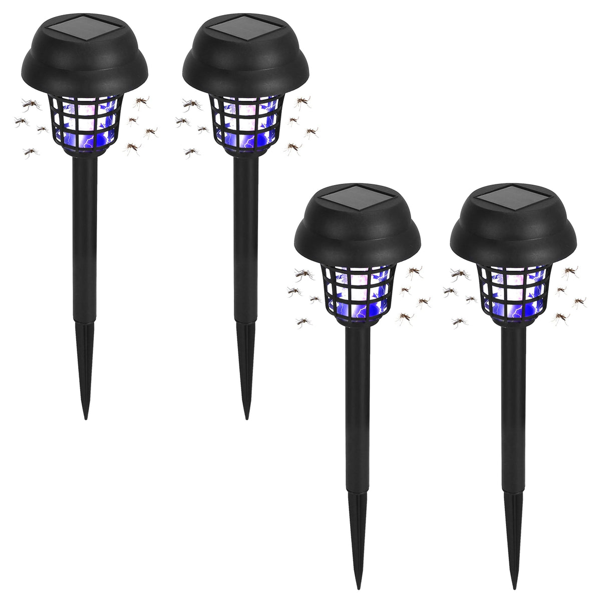 4 Pack Solar Powered Mosquito Zapper Outdoor Insect Killer