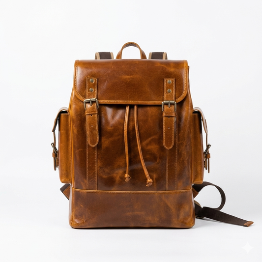 Earthen Leather Laptop Backpack, Luxury Leather