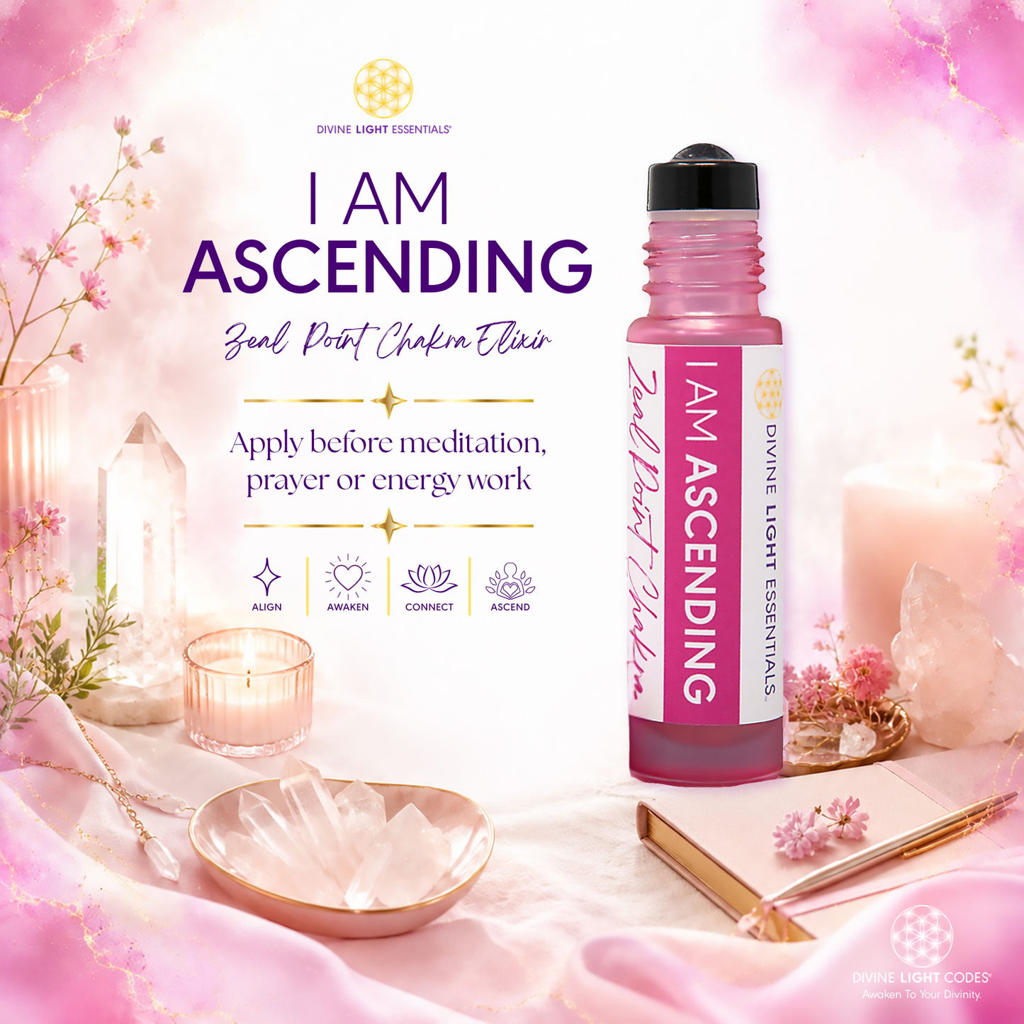 Lift Yourself Elixir Bundle - Essential Oils for Unity Consciousness - Ascension - Intuition - 3 Roller Bottles