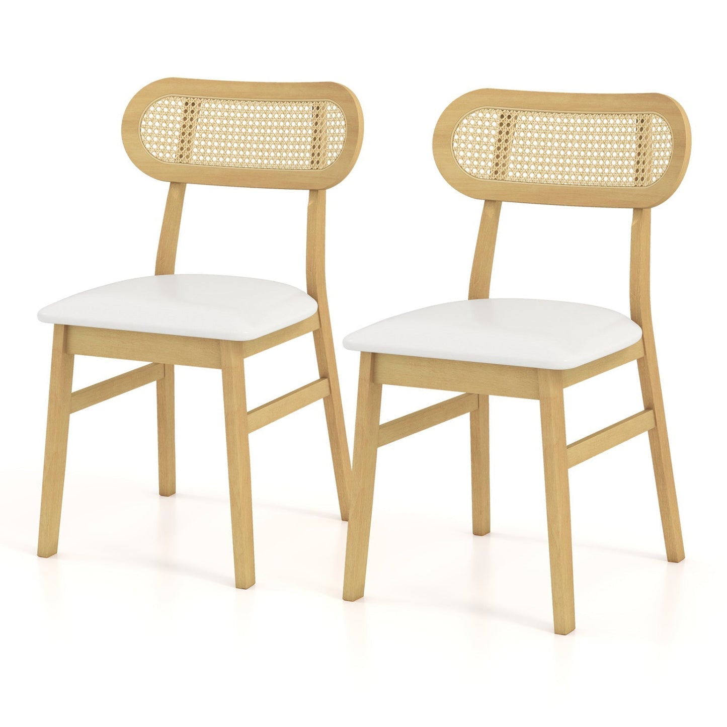 Set Of 2 Mid Century Wood Dining Chairs