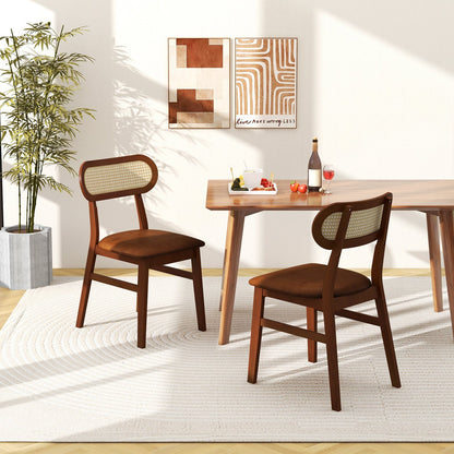Set Of 2 Mid Century Wood Dining Chairs