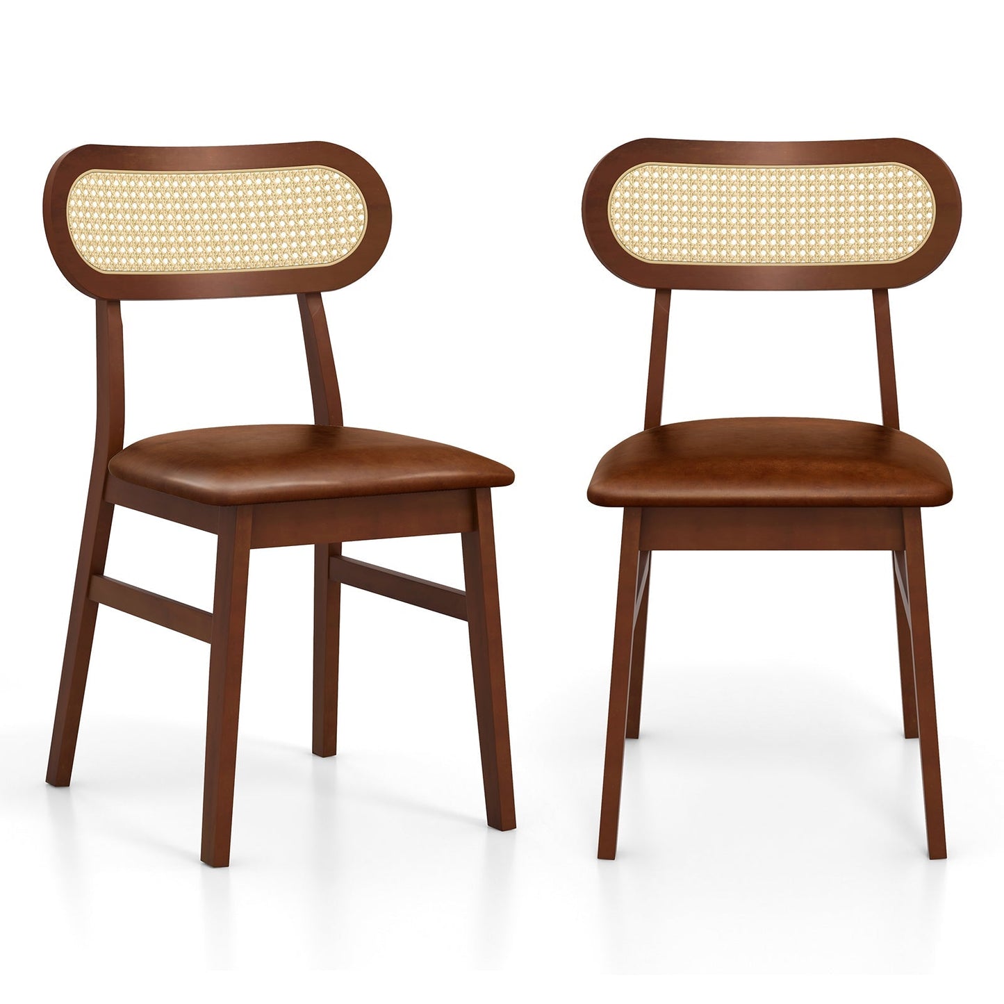 Set Of 2 Mid Century Wood Dining Chairs