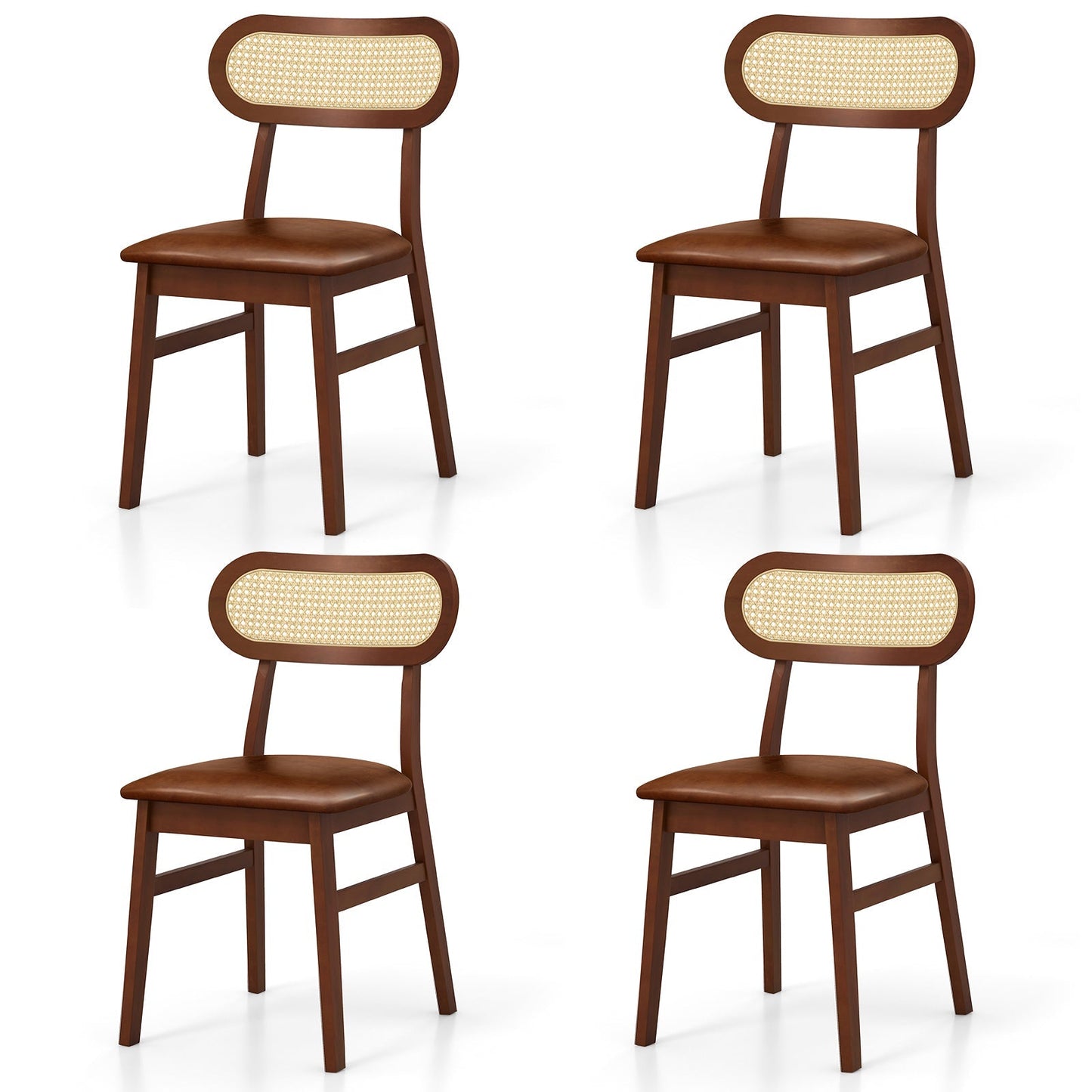 Set Of 2 Mid Century Wood Dining Chairs