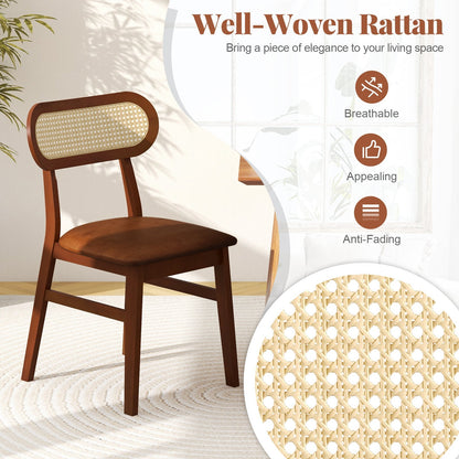 Set Of 2 Mid Century Wood Dining Chairs