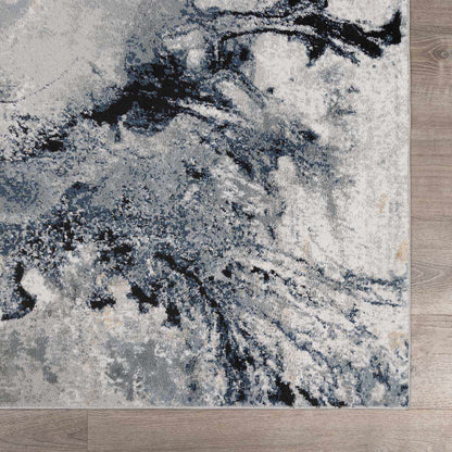 Kirkland Dark Blue Marble Rug