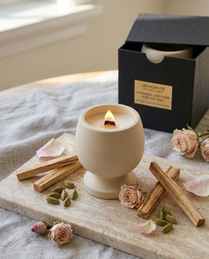 Jesmonite Pedestal Candle