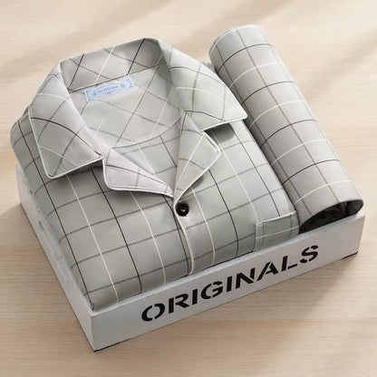 Men's Pajamas Cotton Long sleeve Trousers Two-piece Set