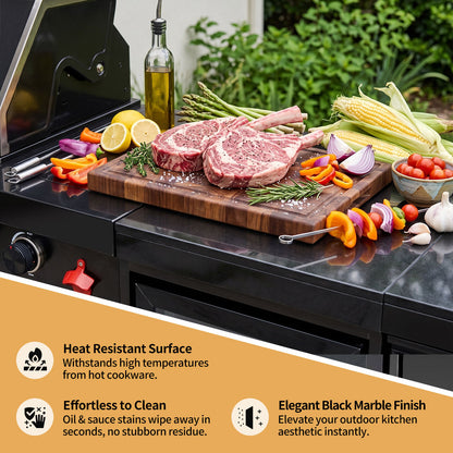 43" 6-Burner Natural NG Black Outdoor Kitchen Island Grill