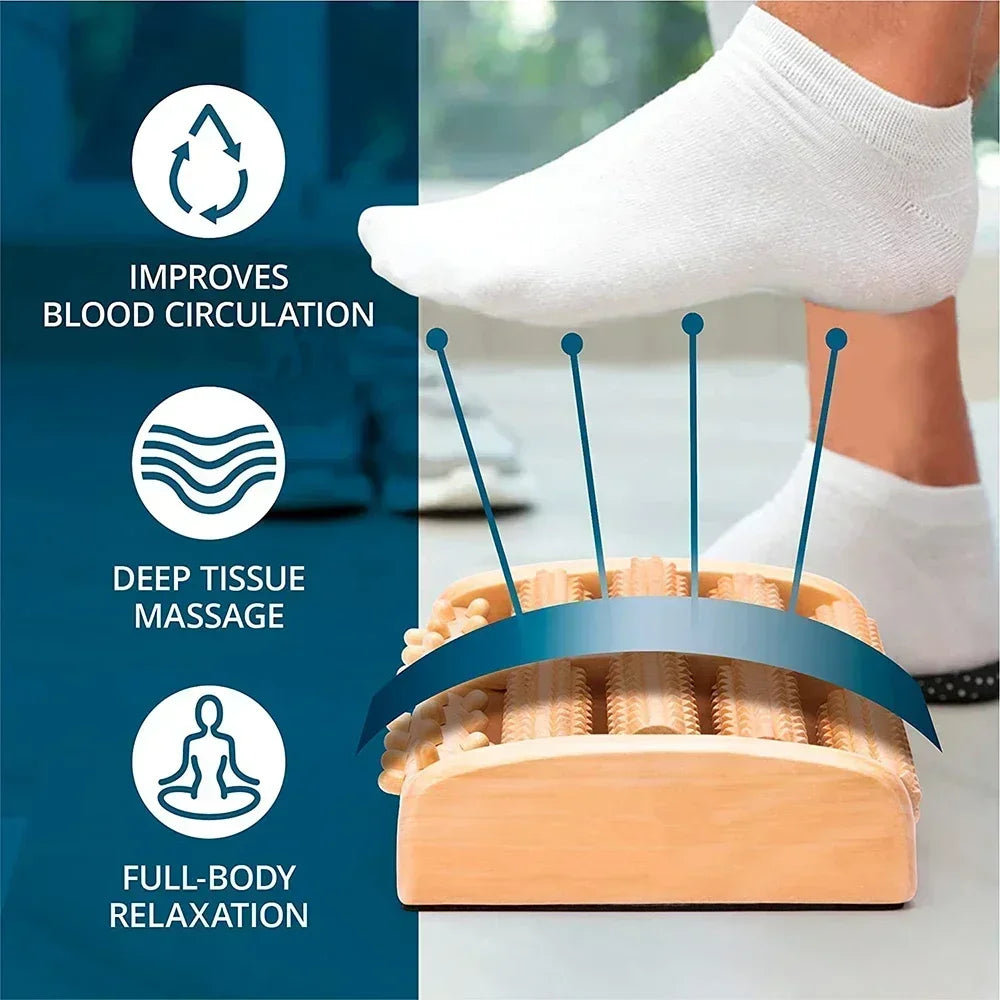 Wooden ten row large roller foot massager for hand massage  foot massager Relieves Fatigue