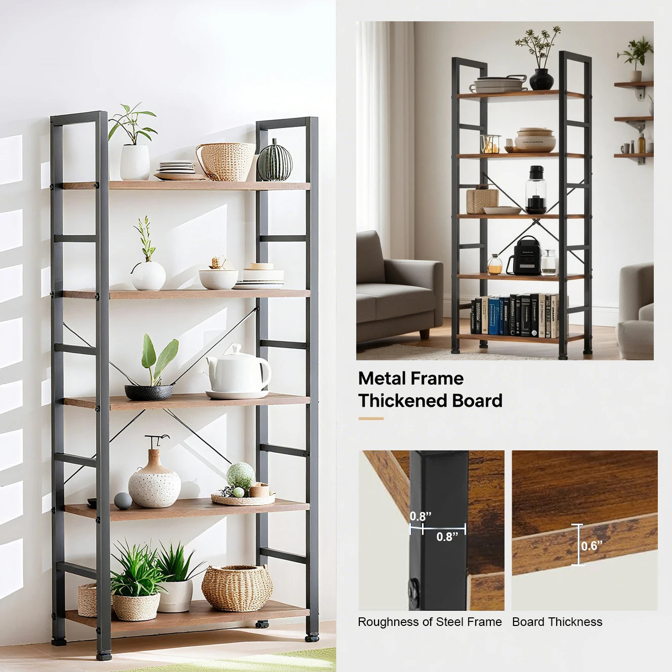 5 Tier Bookshelves