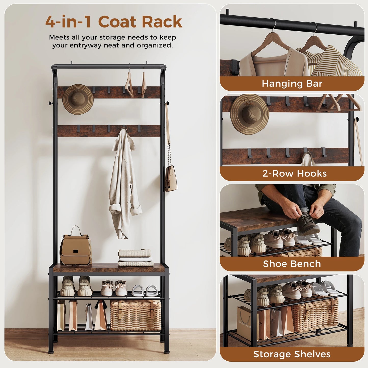 4-in-1 Coat Rack