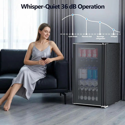 Compact 26-Bottle Wine Cooler & 130-Can Beverage Fridge with 40-61°F