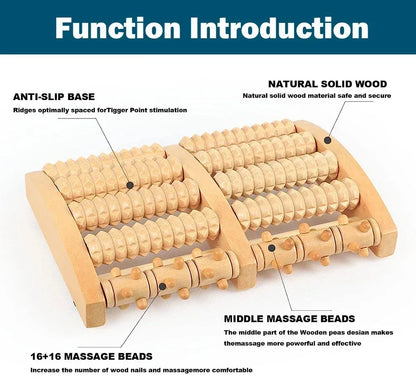 Wooden ten row large roller foot massager for hand massage  foot massager Relieves Fatigue