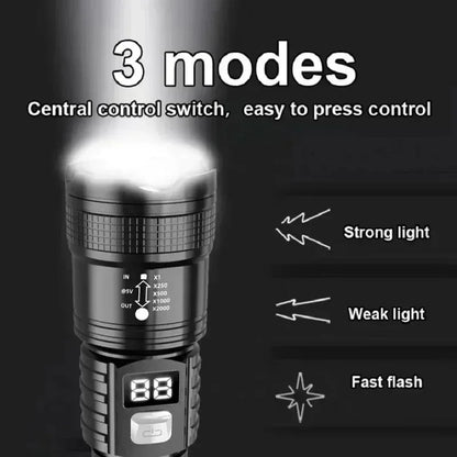 100000LM Super Bright Flashlight Rechargeable LED Torch Long Range