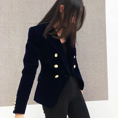 Women Slim Velvet Blazer