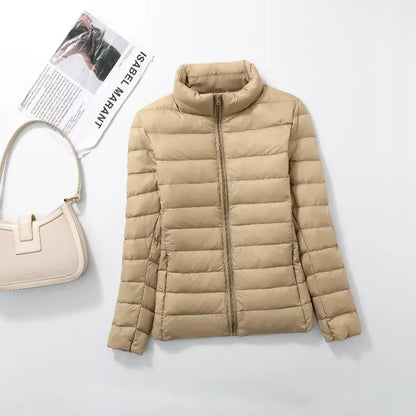 Women Ultra Lightweight Packable Travel All Season Puffer Coats Slim Fit
