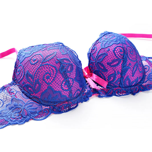 Women's Sexy Lace Underwire Bra Lightly Padded Push up Cup Everyday Bra 34 36 38 40 42 44 A B C