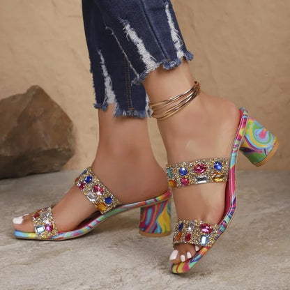 Large Size High Heel Slippers Women's