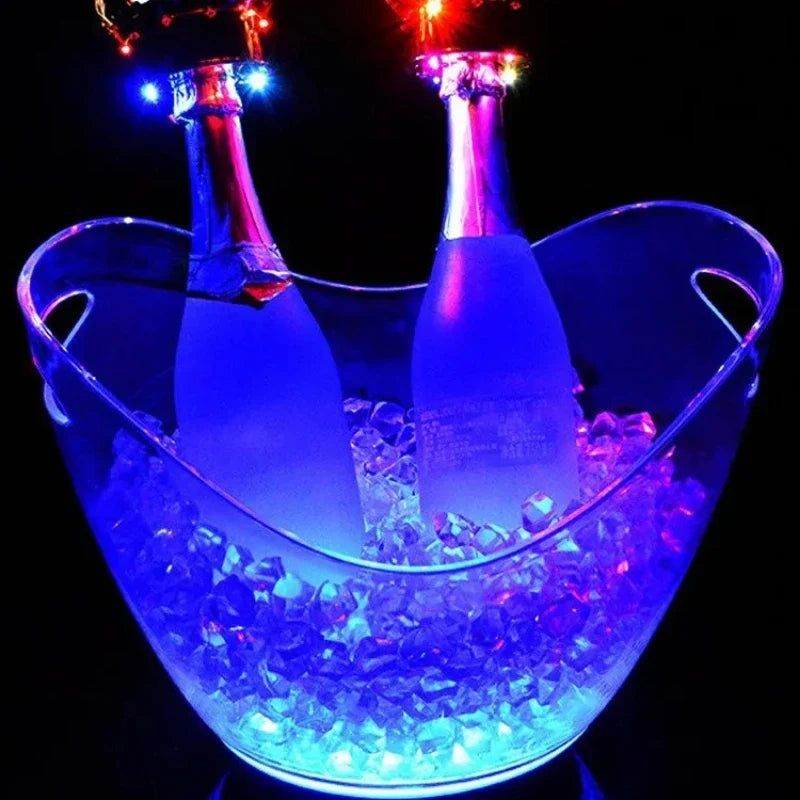 Unbreakable LED Ice Bucket Light Up Beverage Cooler for Wine