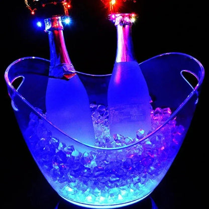 Unbreakable LED Ice Bucket Light Up Beverage Cooler for Wine