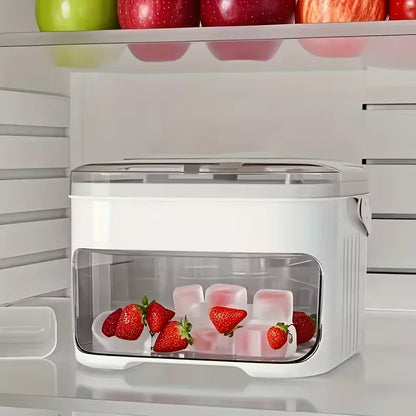 2-Layer Ice Cube Tray with Lid, Large Capacity & Space-Saving,