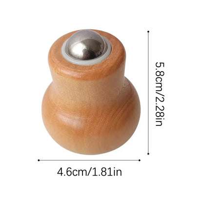 Facial Roller Mini Massager Handheld Wooden Acupressure Tool for Face Neck Shoulder