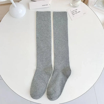 Women Stockings College Style Knitted Cotton Knee Socks
