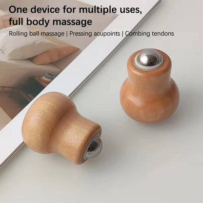 Facial Roller Mini Massager Handheld Wooden Acupressure Tool for Face Neck Shoulder