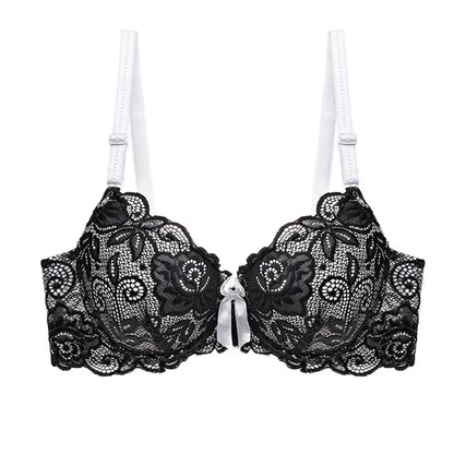 Women's Sexy Lace Underwire Bra Lightly Padded Push up Cup Everyday Bra 34 36 38 40 42 44 A B C