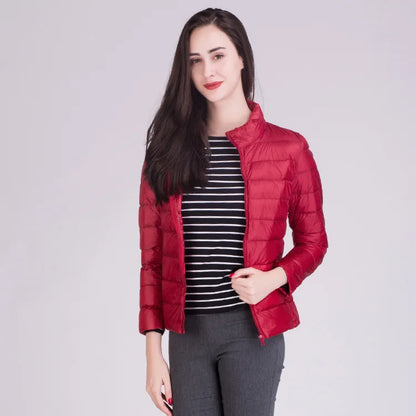 Women Ultra Lightweight Packable Travel All Season Puffer Coats Slim Fit